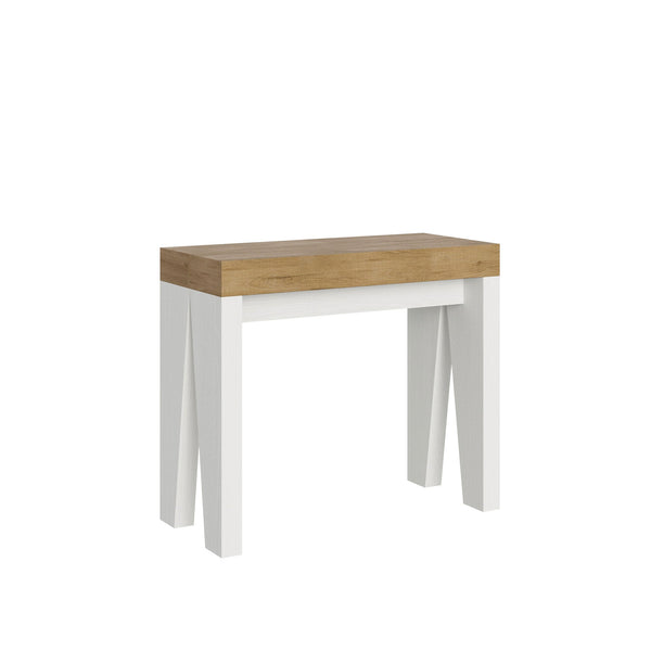online Consolle Allungabile 90-300x40x77 cm in Nobilitato Marrone e Bianco