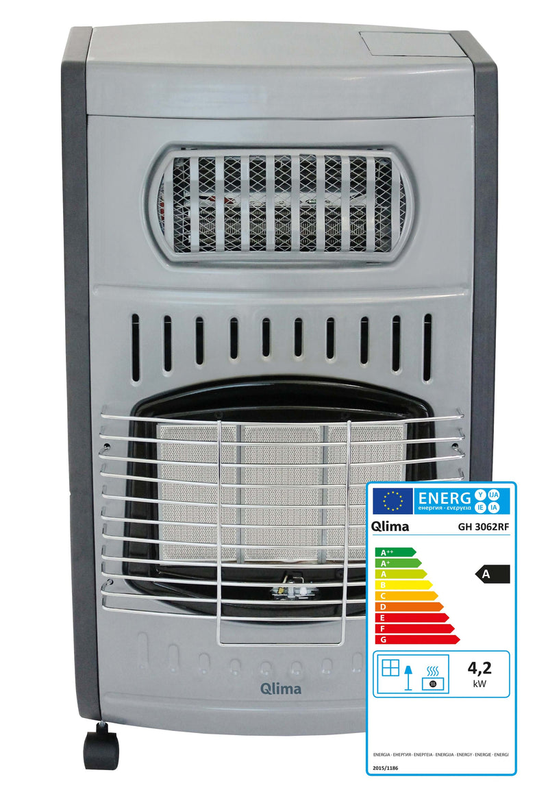 Stufa a Gas Gpl da Interno ad Infrarossi Ventilata 4.2 kW + 2.0 kW Qlima GH3062RF Grigia