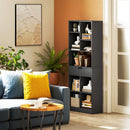 Libreria Moderna 60x26x158 cm con Cassetto Centrale e Kit Antiribaltamento in Legno Nero      