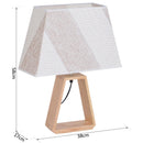 Lampada da Tavolo Abat Jour Paralume in Tessuto in Bianco e Caffè 38x17x58 cm 