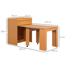Tavolo Pieghevole da Pranzo 5 Persone 84x180x100 cm in Truciolato e Acciaio color Legno