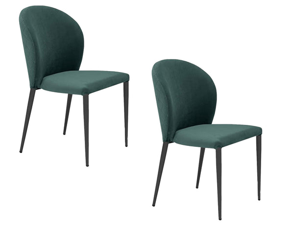 Set 2 sedie Imbottite 45x58x86,5 cm In Tessuto Tiffany Ghibili Lux Petrolio sconto