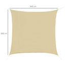 Tenda Vela da Giardino Quadrata 3,6x3,6 m  Beige