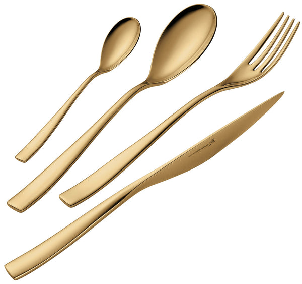 prezzo Ménagère de Service 24 Pièces en Acier 18/10 PVD Eme Etoile Or