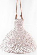 Paralume a Sospensione Ø41xH36 cm in Vimini Bianco