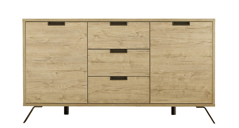 Madia Mobile da Salotto 2 Porte 3 Cassetti 82x156x50cm TFT  Palma Quercia Sherwood