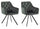 Lot de 2 Chaises Rembourrées 58x57x84 cm en Velours Vert