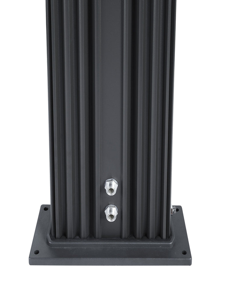 Doccia Solare Ibrida da Giardino 40L Miscelatore e Doccetta Lavapiedi Antracite/Alluminio