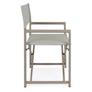 Set 2 Sedie Regista Mare Pieghevoli 48x56x86 cm in Alluminio e Textilene Gilda Ecrù 