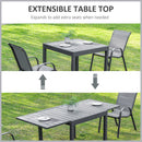 Tavolo Allungabile da Giardino 180x90x73 cm in Plastica e Alluminio Grigio