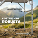 Tavolo Campeggio Pieghevole 60x40x 60 cm Picnic con Ripiano a Rete in Alluminio e MDF Nero      