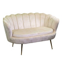 Divano 2 Posti 128x74xh50 cm in Velluto Crema