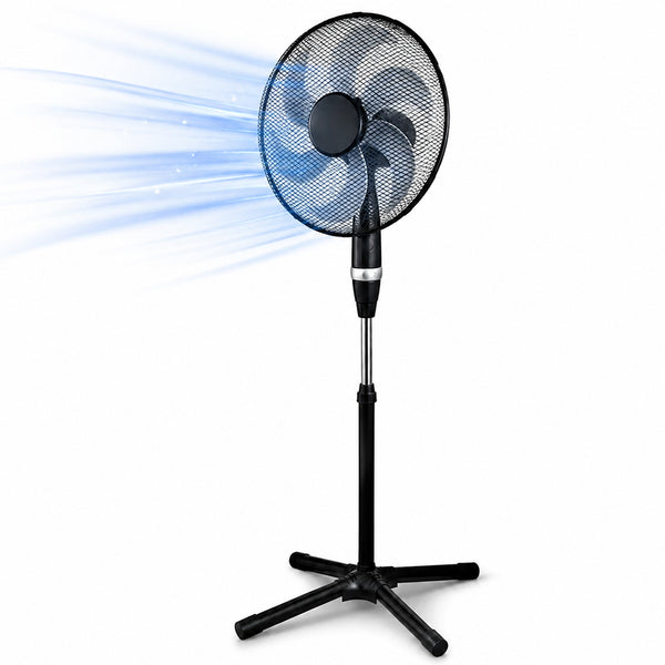 Ventilatore a Piantana 75W con 6 Pale Ø40 cm e Griglia 45 cm 3 Velocità Nero acquista