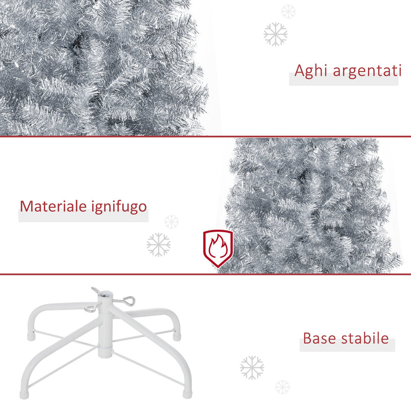 Albero di Natale Artificiale 180 cm 618 Rami Argento