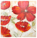Quadro fiore rosso cm 100x100x2 cm 100x100