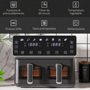 Friggitrice ad Aria 2 Cestelli Indipendenti 4 L Schermo LED Touch Nero   