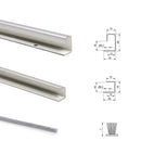 Binario per Porte Scorrevoli per Armadio 230 cm Spessore 16 mm con Kit di Accessori Emuca Grigio Metallizzato