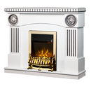 Camino Elettrico da Pavimento 105x120x33 cm Effetto Fiamma 2000W Prometeo & Galileo Gold Bianco/nero