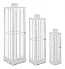 Set 3 Lanterne Astana Bianco in Legno