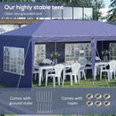 Gazebo da Giardino  Regolabile in Altezza con Pareti Removibili 6x3m in Acciaio e Poliestere Blu