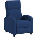 Poltrona Relax 64x86x102 cm Reclinabile Manualmente a 160° con Poggiapiedi in Tessuto Blu      