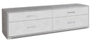 Mobile con 4 Cassetti 179x50x47 cm Cemento/Ossido Bianco