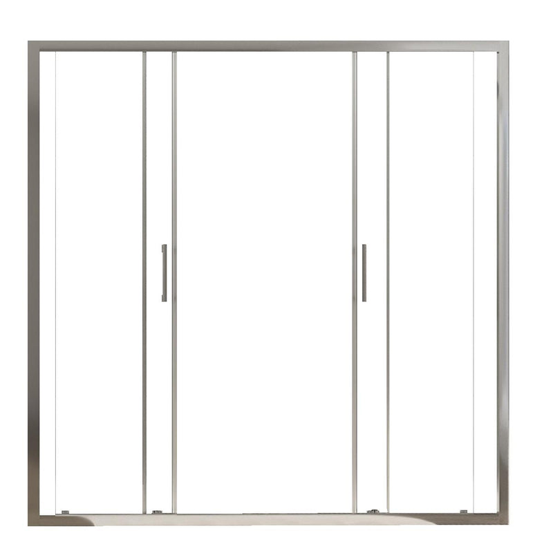 Porta Parete Doccia 2 Ante Scorrevoli in Cristallo Trasparente 6mm H190 Bonussi Giuly Varie Misure