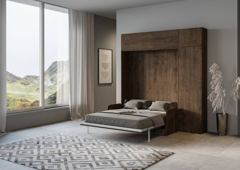 Letto Matrimoniale a Scomparsa Salvaspazio con Sofà Kentaro H250 cm Marrone