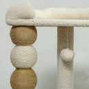 Albero Tiragraffi per Gatti con Lettino 48,5x40x76 cm in Peluche e Iuta Beige 