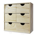 Cassettiera da Tavolo  6 Cassetti 32x32x14 cm in Legno di Pino Massello Naturale  