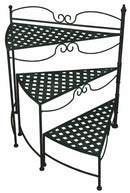 Portapiante 3 Ripiani 55x30x64 cm in Ferro Battuto Soriani Nero