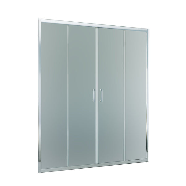 sconto Porta Parete Doccia 2 ante Scorrevoli Centrali in Cristallo Opaco 6mm H195 Bonussi Tosca Varie Misure