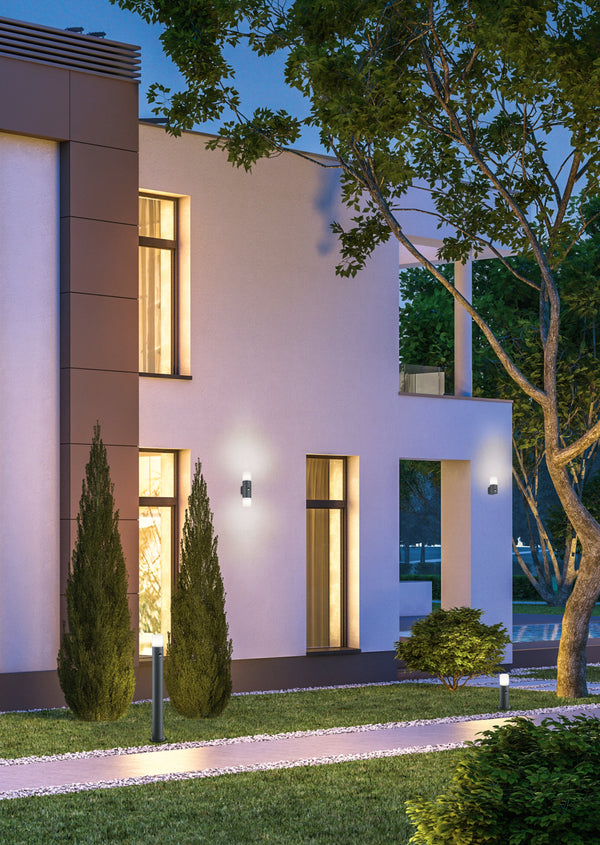 Applique d'extérieur E27 en aluminium moulé sous pression anthracite sconto