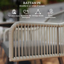 Set da Giardino 5 Pezzi con 4 Sedie e Tavolo Rotondo con Foro in Rattan e Acciaio Marrone e Grigio   