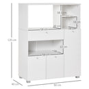 Mobile da Cucina Credenza con Armadietto Mensola e Cassetto 90x40x120 cm in Legno Bianco