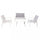 Ensemble Salon de Jardin Canapé 2 Fauteuils et Table Basse en Aluminium Blanc