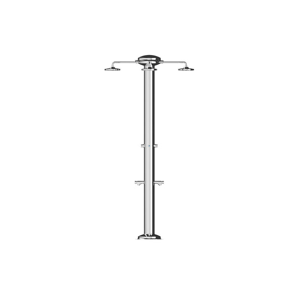 acquista Douche de jardin quadruple 4 minuteries et 2 lave-pieds Douches ATI MUL-4P Acier inoxydable anodisé