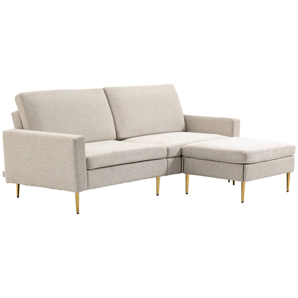 acquista Divano Letto 3 Posti 213x91x83 cm in Tessuto Crema
