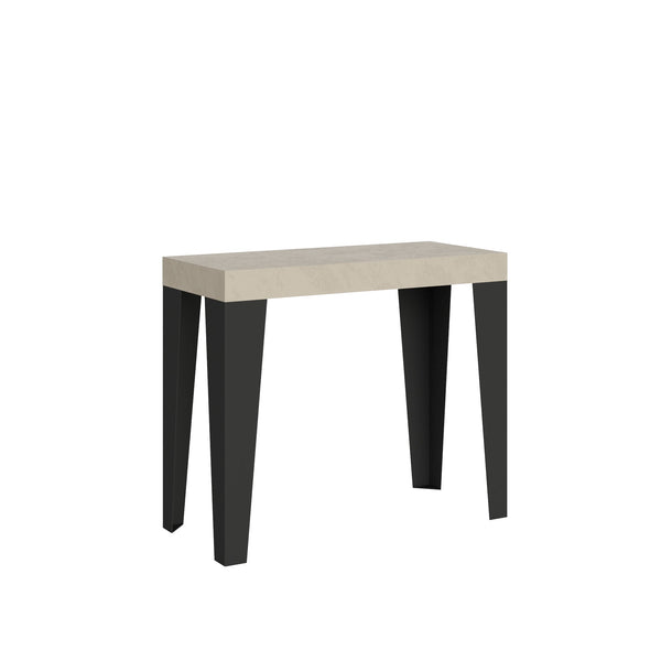 sconto Consolle Allungabile 90-300x40x77 cm Flame Premium Cashmere Telaio Antracite