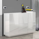 Mobile Multiuso 3 Ante 121,8x39,2x86 cm Ping Bianco Lucido
