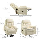 Poltrona Alzapersona Elettrica 1 Motore 96x93x105 cm Reclinabile in Similpelle Crema
