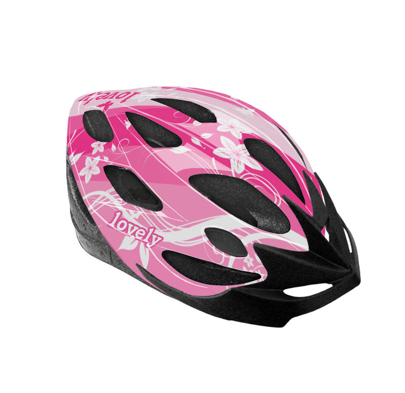 Casco JUNIOR Aereodinamico per Bambini Misura 52-56 cm con Fori di Aerazione Rosso o Rosa