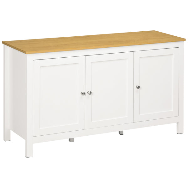 Credenza Mobile con 3 Porte e Piano in Legno Chiaro 120x40x70 cm Bianco online