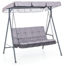 Dondolo 3 Posti da Giardino 160x118x160 cm in Ferro e Poliestere Pemba Antracite