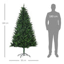 Albero di Natale Artificiale 180 cm 786 Rami Verde
