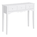 Consolle da Ingresso con 3 Cassetti 100x32x85 cm Bianco  
