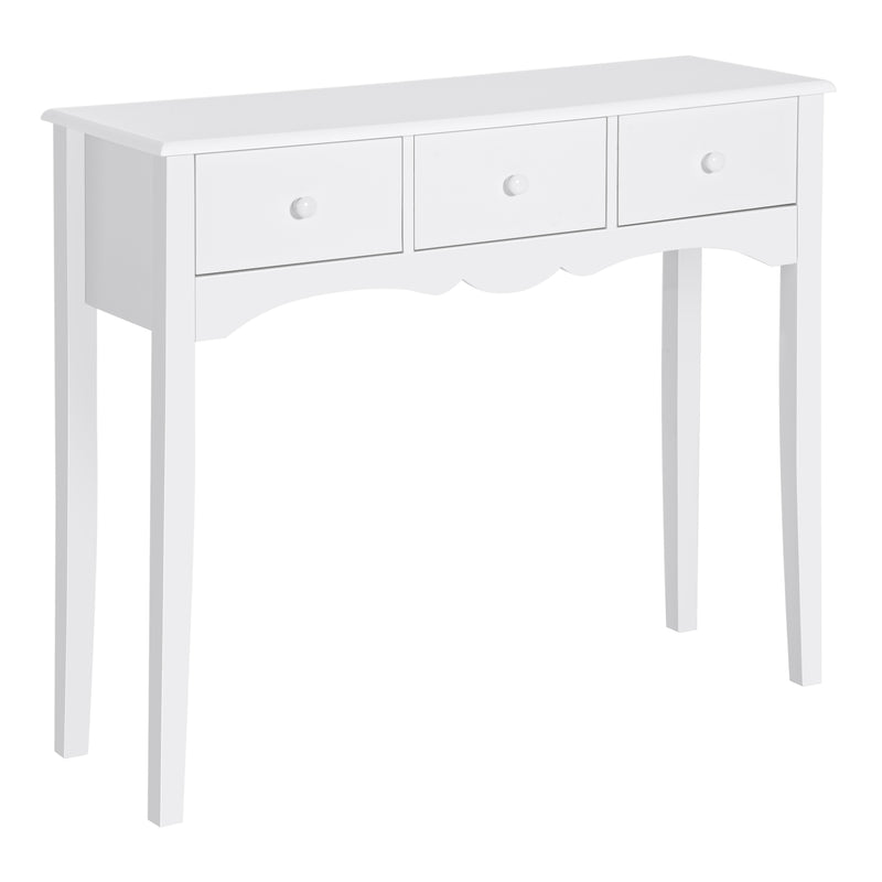 Consolle da Ingresso con 3 Cassetti 100x32x85 cm Bianco  