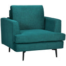 Poltrona Imbottita 96x87x87 cm Gambe in Acciaio in Tessuto Verde