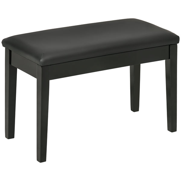 Sgabello per Pianoforte con Contenitore 75x35x49cm in Legno e Finta Pelle Nero sconto