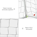 Porta da Calcio per Adulti e Bambini Bersaglio e Pali Rivestiti in Tessuto 186x62x123 cm Bianco 